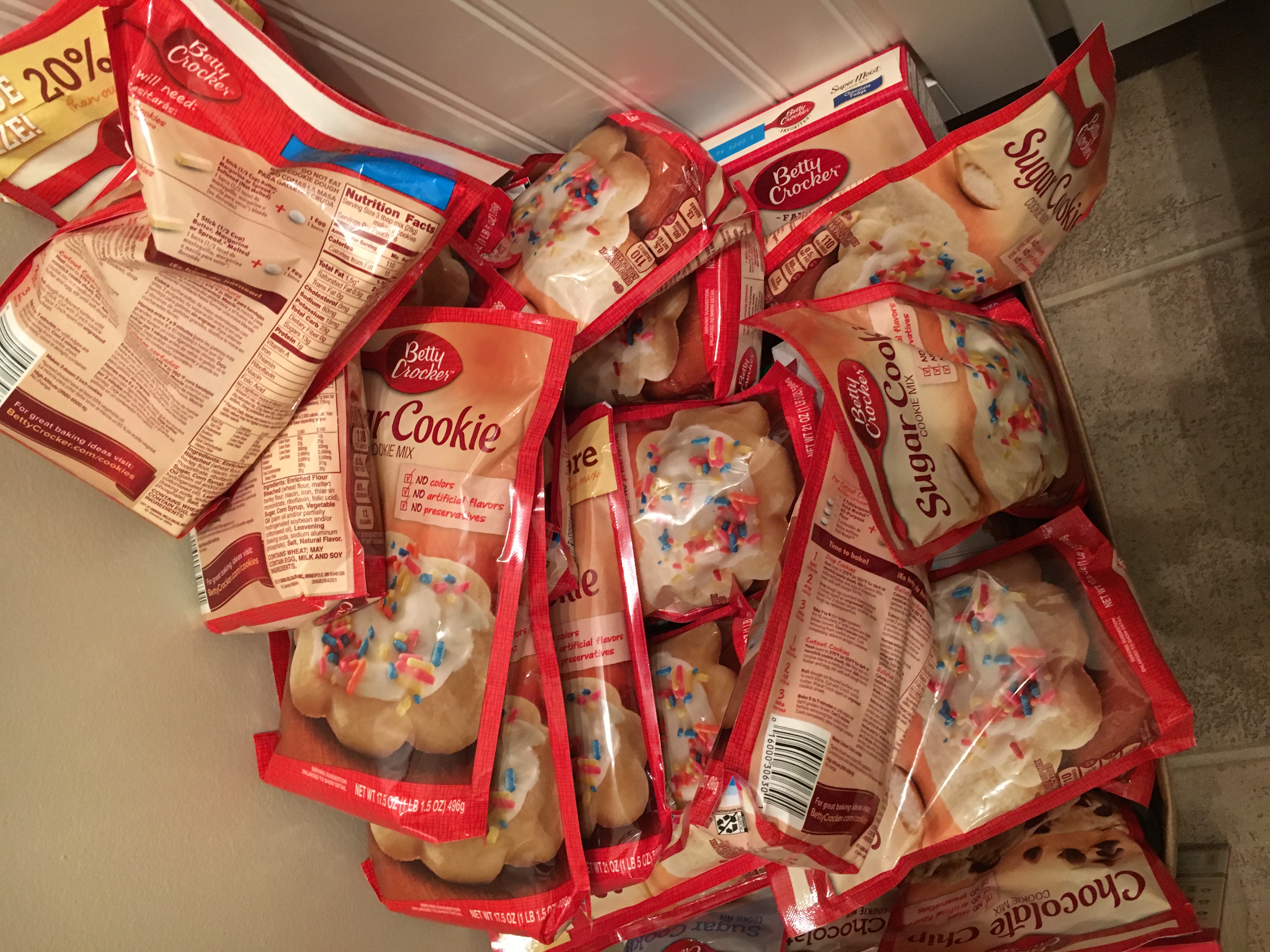 Betty Crocker cookie mix packages donated in 2016